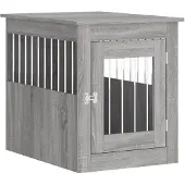 vidaXL Hondenbench 55x75x65 cm bewerkt hout grijs sonoma