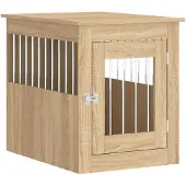 vidaXL Hondenbench 55x75x65 cm bewerkt hout sonoma eikenkleurig