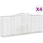 vidaXL Schanskorven 4 st gewelfd 400x50x160/180 cm ijzer