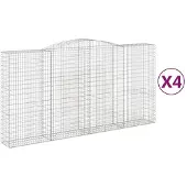 vidaXL Schanskorven 4 st gewelfd 400x50x200/220 cm ijzer