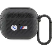 BMW BMA3WMPUCA2 AirPods 3 gen hoesje czarny/zwart Carbon dubbel metalen logo (Koptelefoon tas), Hoofdtelefoon Tassen + Beschermende Covers, Zwart