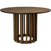 Dutchbone Barlet Eettafel Rond 120 cm Hout Walnoot - Bruin 54523