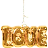 House Vitamin Ornament xmas hanger love gold glass 14,5x3,5x7cm