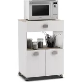 Young Furniture Verrijdbaar keukenkast Roma 90 cm hoog wit