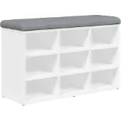 vidaXL Schoenenbank Wit 82x32x50 cm Bewerkt Hout
