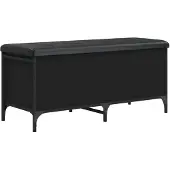 Super Merchant Opbergbankje 102x42x45 cm bewerkt hout zwart