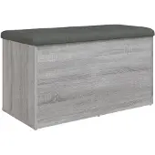 vidaXL Opbergbankje 82x42x45 cm bewerkt hout grijs sonoma eikenkleurig