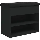 vidaXL Schoenenbankje 62x32x50 cm bewerkt hout zwart