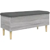 vidaXL Opbergbankje 102x42x46 cm bewerkt hout grijs sonoma eikenkleur