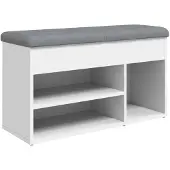 vidaXL Schoenenbank Wit 82x32x45,5 cm Bewerkt Hout
