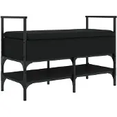 vidaXL Schoenenbank 85,5x42x57,5 cm bewerkt hout zwart