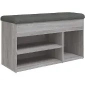 vidaXL Schoenenbank 82x32x45,5 cm bewerkt hout grijs sonoma