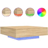 vidaXL Salontafel met LED-verlichting, Sonoma-eikenhout, 100x100x31 cm
