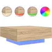 vidaXL Salontafel met LED-verlichting 80x80x31 cm sonoma eikenkleurig