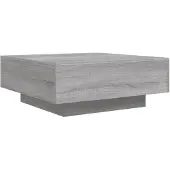 vidaXL Salontafel 80x80x31 cm bewerkt hout grijs sonoma eikenkleurig