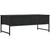vidaXL Salontafel 101x49x39,5 cm bewerkt hout zwart
