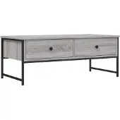 vidaXL Salontafel 101x49x39,5 cm bewerkt hout grijs sonoma eikenkleur
