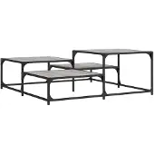 DKD Home Decor Grijze salontafel, Sonoma-look, 107x107x40 cm, gemaakt van houtvezel