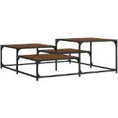 vidaXL Salontafel 107x107x40 cm bewerkt hout bruin eikenkleur