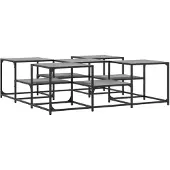 DKD Home Decor Grijze salontafel, Sonoma-look, 121x121x40 cm, gemaakt van houtvezel
