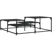 DKD Home Decor Zwarte salontafel, 107x107x40 cm, gemaakt van houtvezel