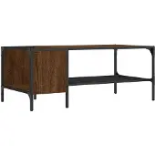 vidaXL Salontafel met rek 100x51x40 cm bewerkt hout bruin eikenkleur
