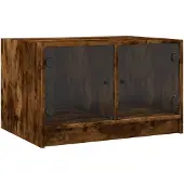 vidaXL Salontafel met glazen deuren 68x50x42 cm gerookt eikenkleurig