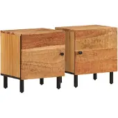vidaXL Nachtkastjes 2 st 40x33x46 cm massief acaciahout