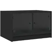 vidaXL Salontafel met glazen deuren, zwart, 68x50x42 cm