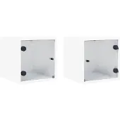 vidaXL Nachtkastjes met glazen deuren 2 st 35x37x35 cm wit