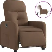 vidaXL Fauteuil verstelbaar elektrisch stof bruin