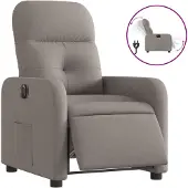 vidaXL Fauteuil verstelbaar elektrisch stof taupe