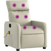 vidaXL Massagestoel verstelbaar kunstleer crème