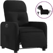 vidaXL Fauteuil verstelbaar elektrisch stof zwart