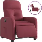 vidaXL Fauteuil verstelbaar elektrisch stof wijnrood