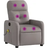 vidaXL Massagestoel verstelbaar stof taupe