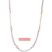 Go Dutch Label Collier pearl en beads Lila