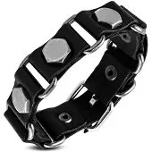 Montebello Armband Jeff C - Leer - Studs - 20mm - Aanpasbaar