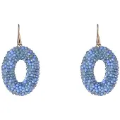 Go Dutch Label Oorhangers full on beads ovaal Blauw