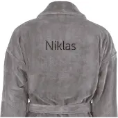 Yoursurprise Badstof badjas voor heren - Met jouw naam - Grijs L/XL