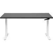 Beliani DESTIN IV - Verstelbaar bureau - Zwart/Wit - 160 x 72 cm - Spaanplaat