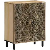 vidaXL Bijzetkast 60x33x75 cm massief mangohout