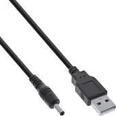 InLine USB-A - DC plug kabel | 3,5 x 1,35mm | max. 5V/3A (15W) | zwart | 2 meter