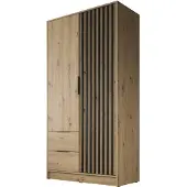 Meubella Kledingkast Eiken Zwart 105x51x200 Garderobekast