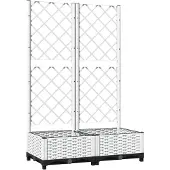 vidaXL Plantenbak met latwerk 80x40x121,5 cm polypropeen