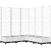 vidaXL Plantenbak met latwerk 120x120x121,5 cm polypropeen wit