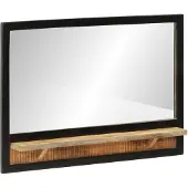 vidaXL Spiegel met schap 80x8x55 cm glas en massief mangohout