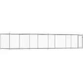 vidaXL Hondenhok met deur 8x2x1,5 m gegalvaniseerd staal grijs
