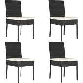 vidaXL Tuinstoelen 4 st poly rattan zwart