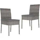 vidaXL Tuinstoelen 2 st poly rattan grijs